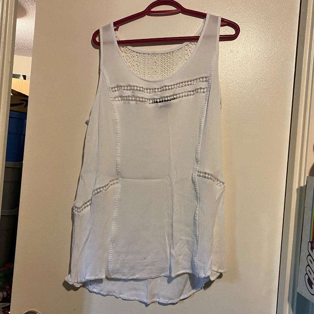 ADDITION ELLE WHITE CROCHET SLEEVELESS TOP